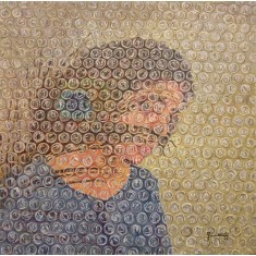 Zeenat Khan, 19 x 19 Inch, Oil on Canvas, AC-ZEEK-001